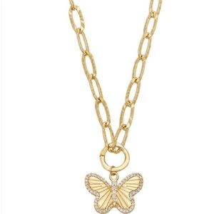 NWT 18k  gold plated butterfly necklace